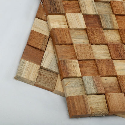 Cubix Rue Wood Mosaic Wall Panel