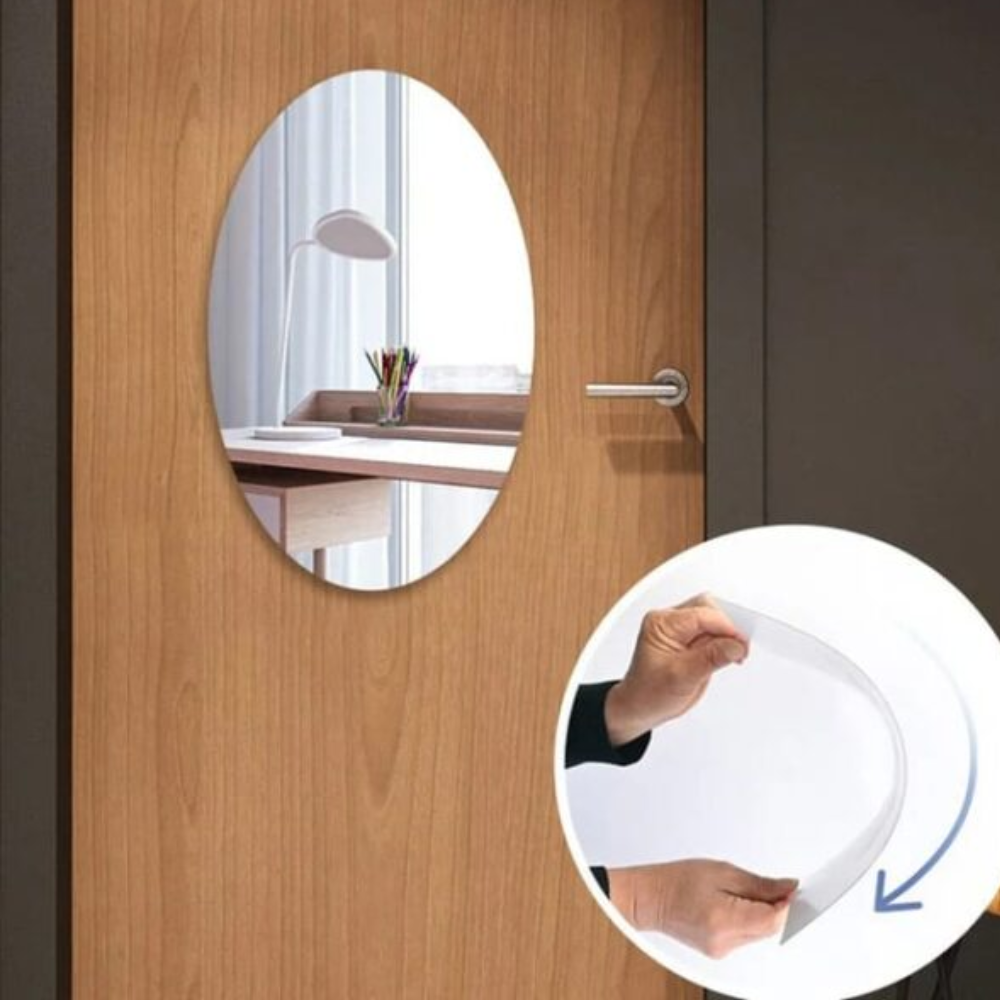 Self-Adhesive Oval Mirror