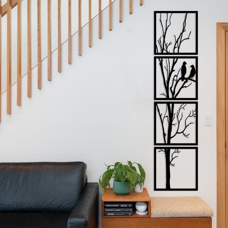 Tree and Branch Metal Wall Art (4 Pieces)