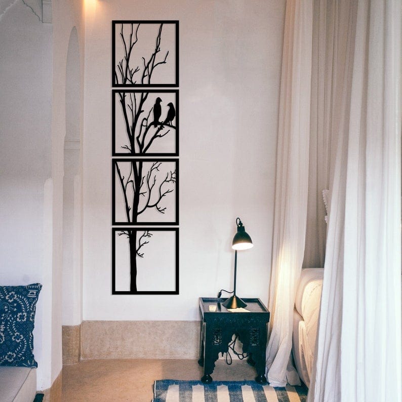 Tree and Branch Metal Wall Art (4 Pieces)