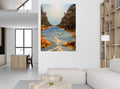 The Sounds Of A High Country River Wall Decoration Art Poster Oil Painting Simple Design Wall Art, Unframed.