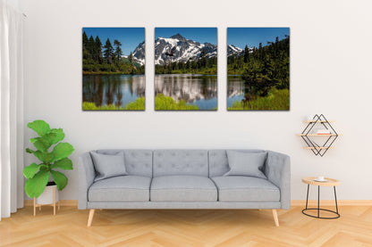 Mount Shuksan Lake Stretched Canvas