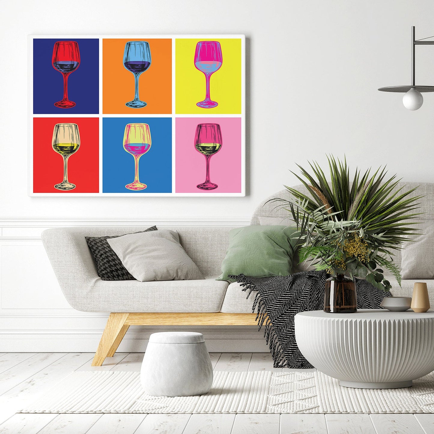 Wine Glass Pop Art Illustration