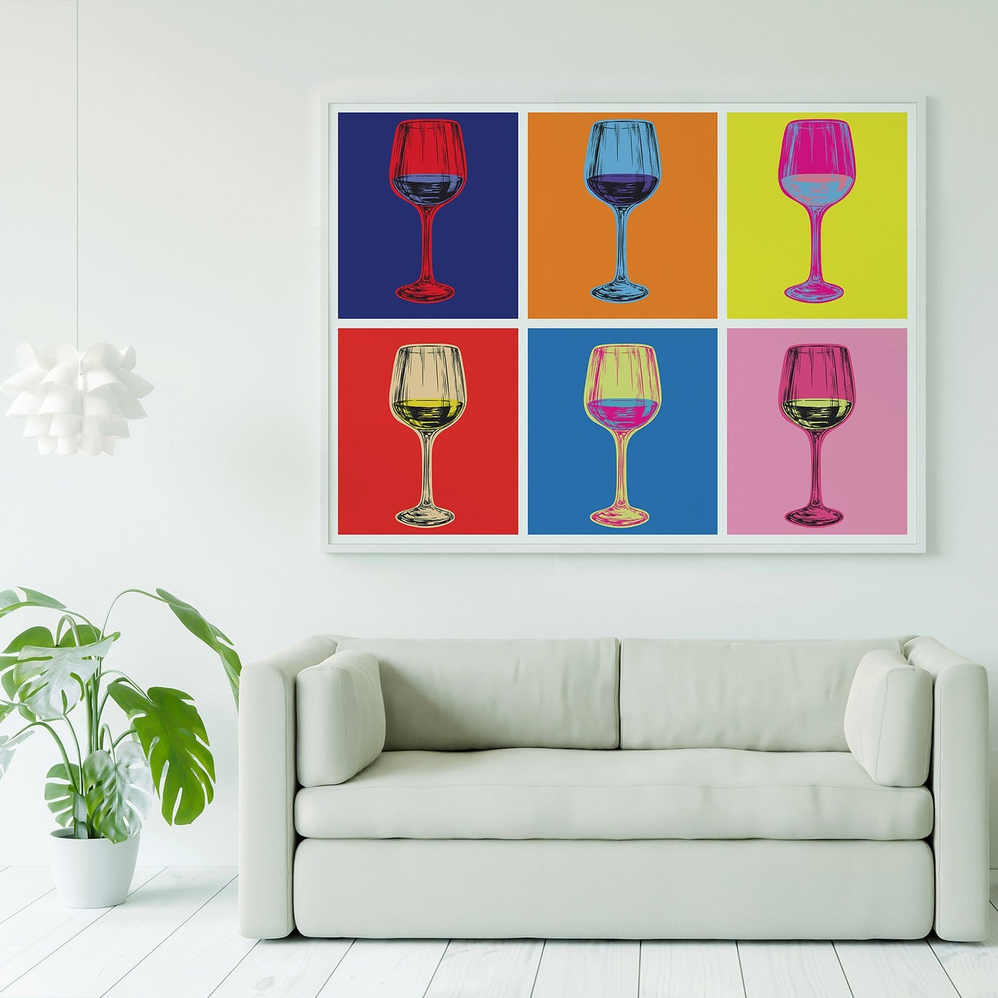 Wine Glass Pop Art Illustration