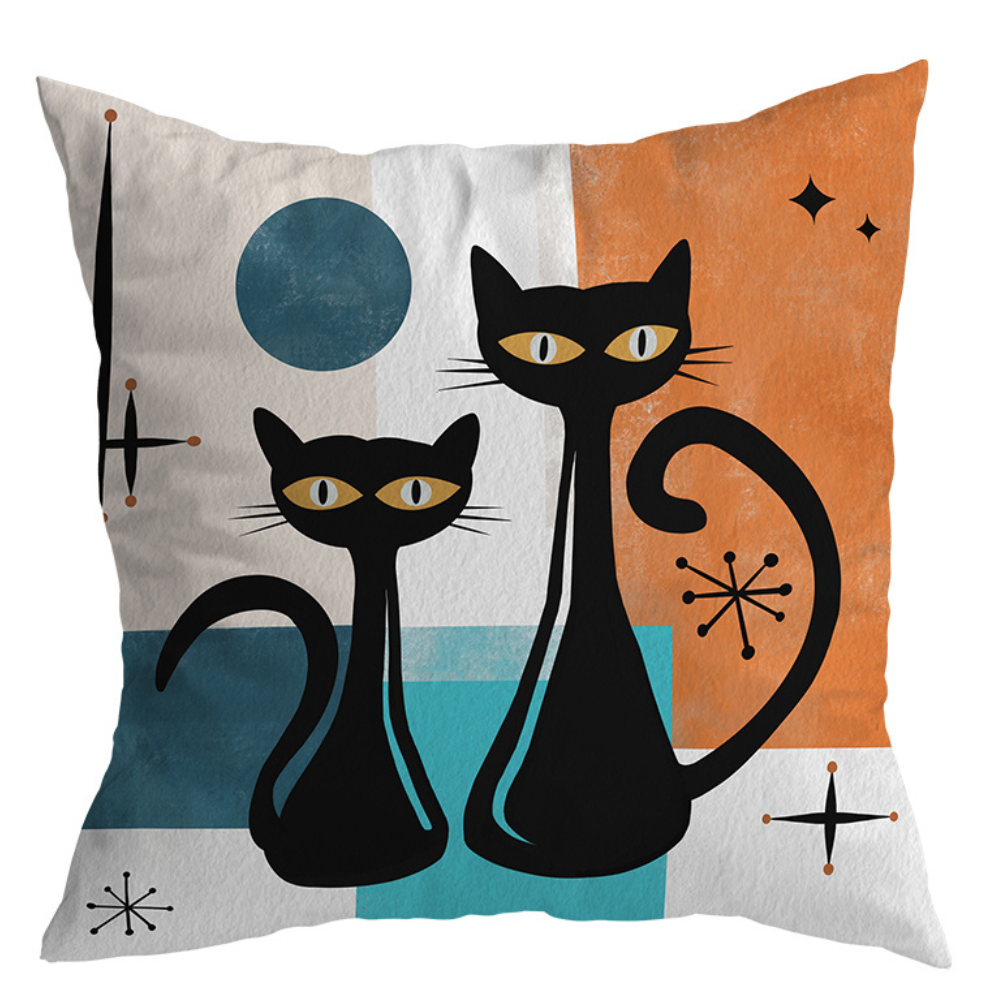 Atomic Retro Feline Cushion Cover