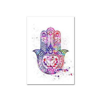 Hamsa Flower or Life Yoga Canvas Art