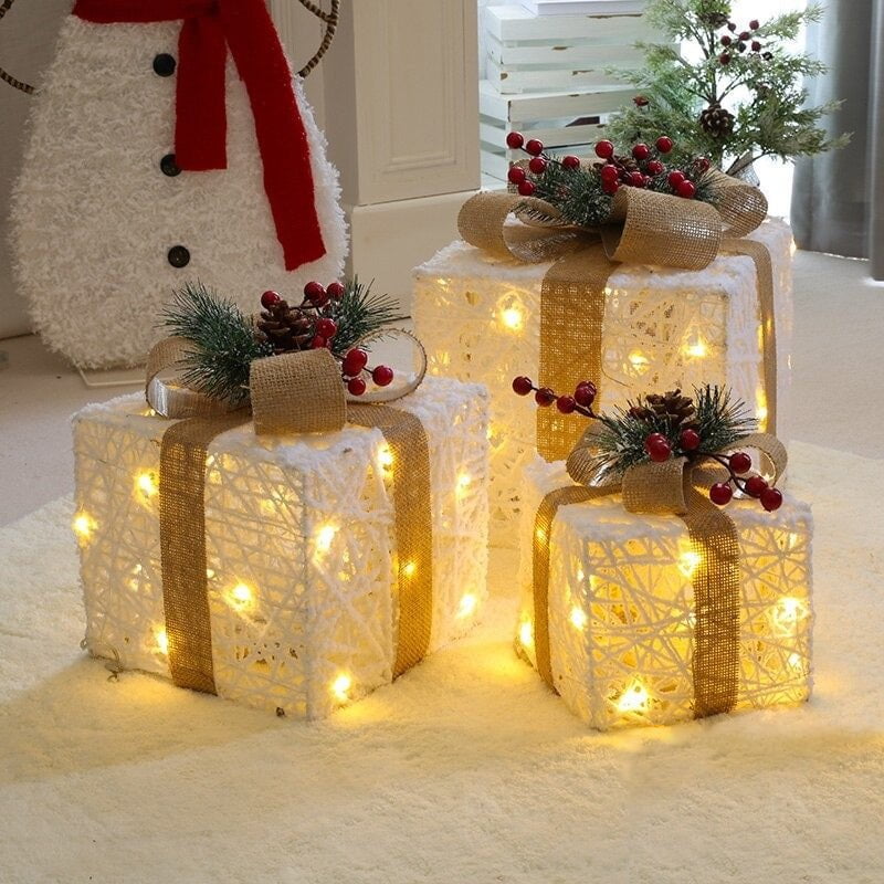 Christmas Lighted Gift Boxes (Set of 3)