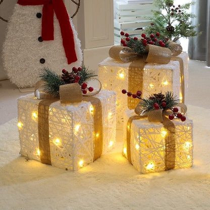 Christmas Lighted Gift Boxes (Set of 3)