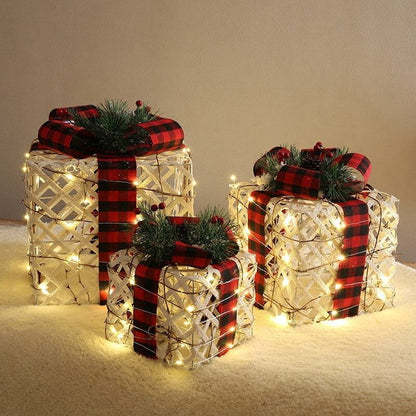 Christmas Lighted Gift Boxes (Set of 3)