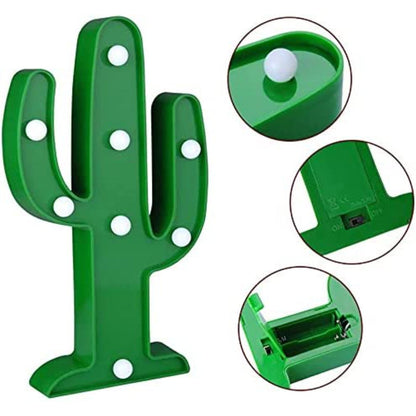 LED Night Light LED Cactus Light Table Lamp Light For Kids' Room Bedroom Gift Party Home Decorations Green