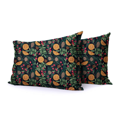 Pine Spruce Orange Berries Duvet Cover Set