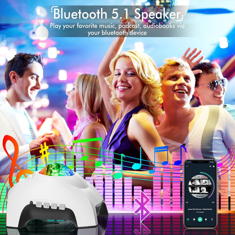 4 In 1 Galaxy And Star Projector With Bluetooth Speaker