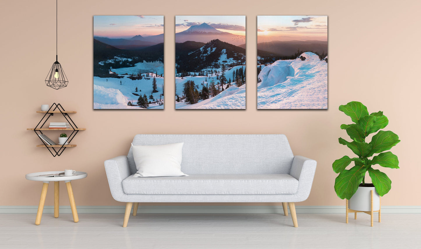 Mount Shasta Volcano Glaciers Stretched Canvas