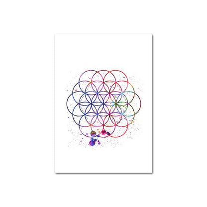 Hamsa Flower or Life Yoga Canvas Art