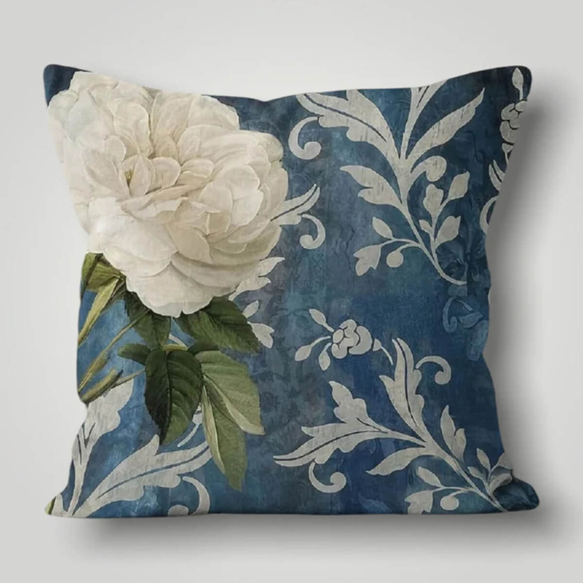 Grey Flower Cushion Cover