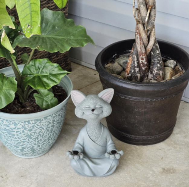 Meditating Cat Figurine