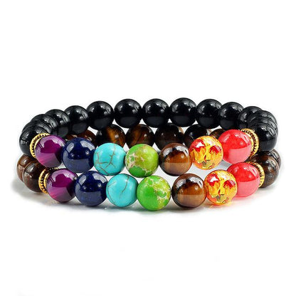 7 CHAKRA Healing Balance Lava Stone Bracelets