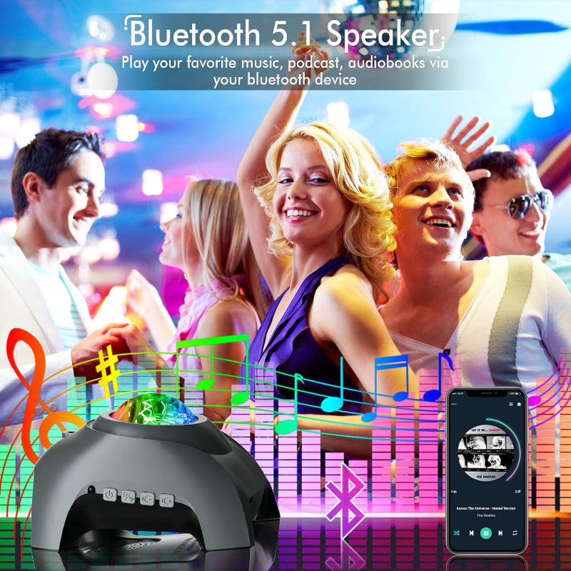 4 In 1 Galaxy And Star Projector With Bluetooth Speaker