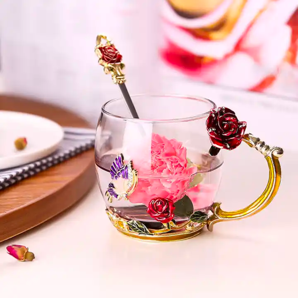 Enchanted Blossom Glass Cup