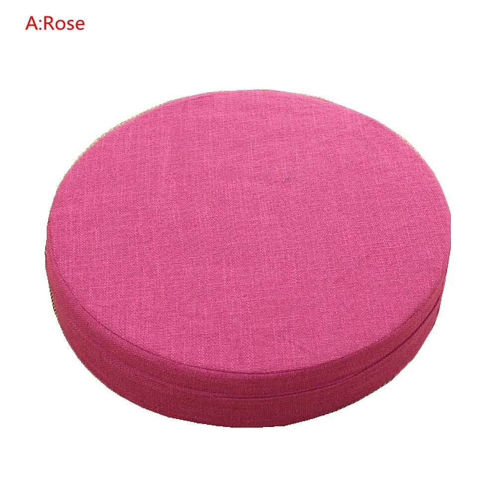 Round Linen Seat Cushion