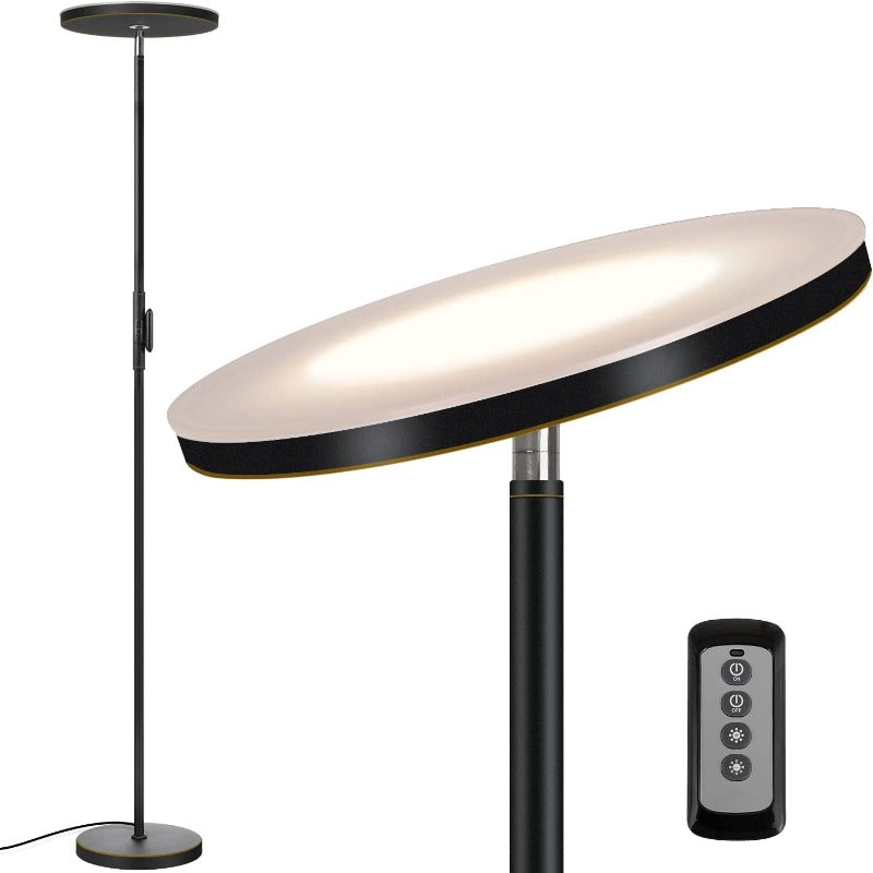 30W/2400LM Sky LED Modern 3 Color Temperatures Super Bright Floor Lamps-Tall Standing Pole Light With Remote & Touch Control For Living Room,Bed Room,Office