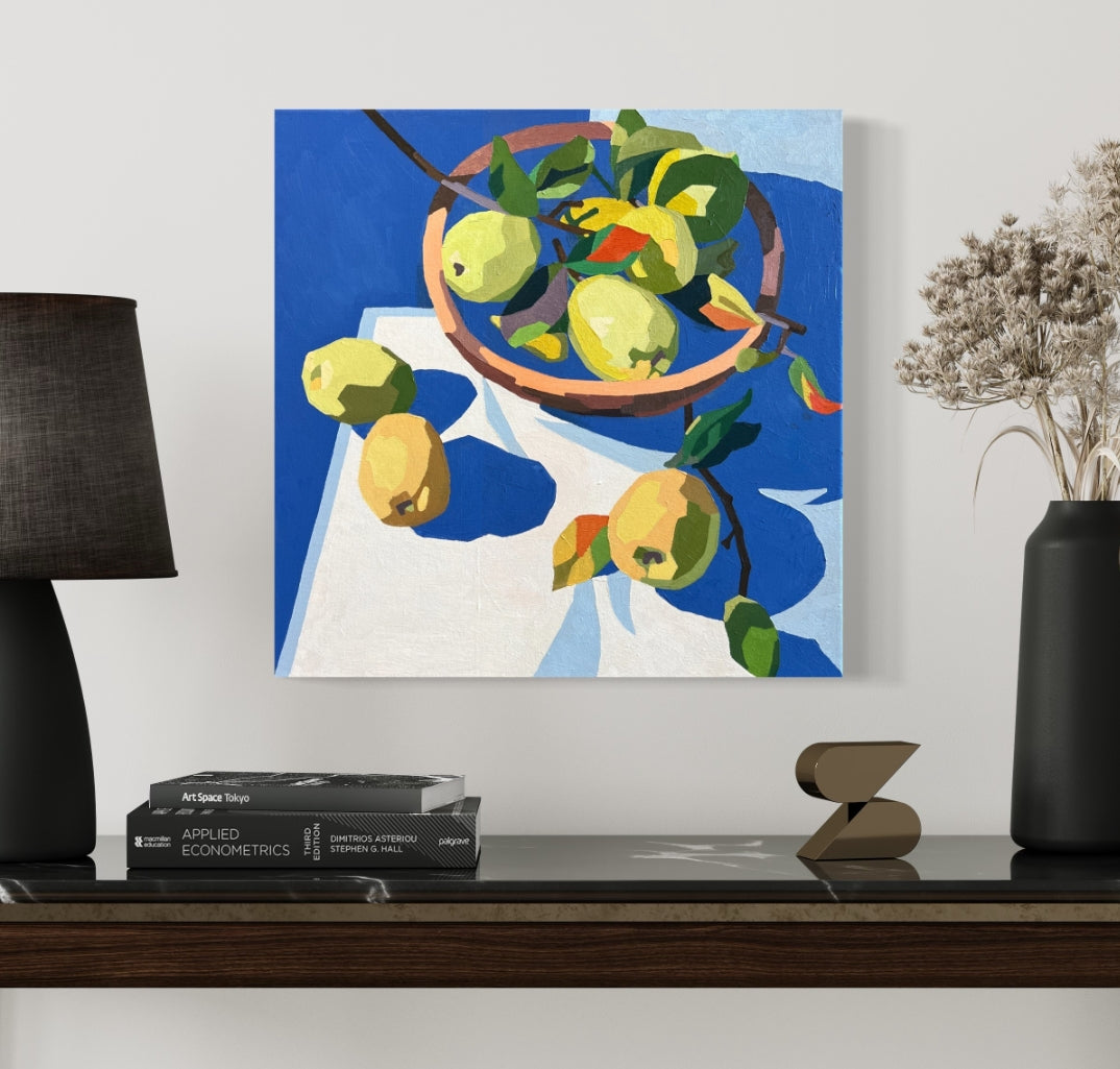 Fruitful Season- Quince Wall Decoration Art Poster Oil Painting Simple Design Wall Art, Unframed.