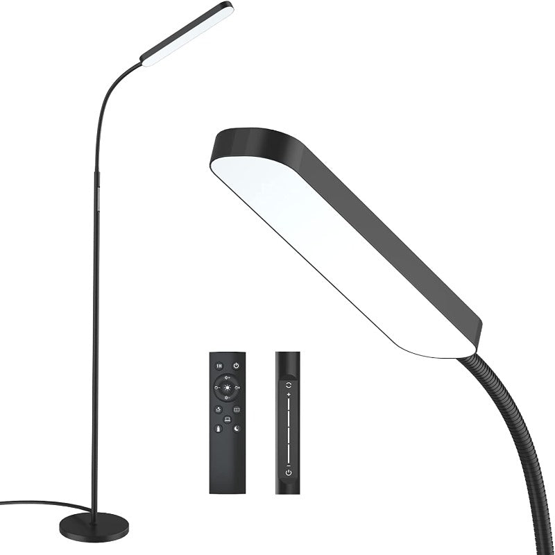 Led Floor Lamp With 4 Color Temperature And Stepless Dimmer, Remote And Touch Control Floor Lamp, Adjustable Gooseneck Standing Lamp For Living Room