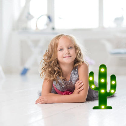 LED Night Light LED Cactus Light Table Lamp Light For Kids' Room Bedroom Gift Party Home Decorations Green