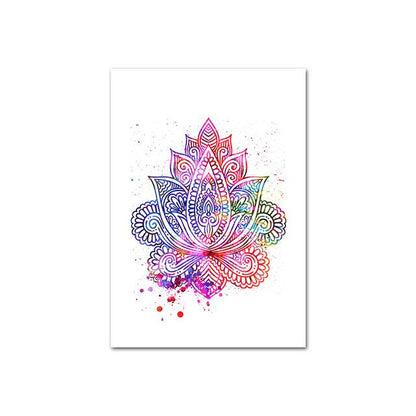 Hamsa Flower or Life Yoga Canvas Art