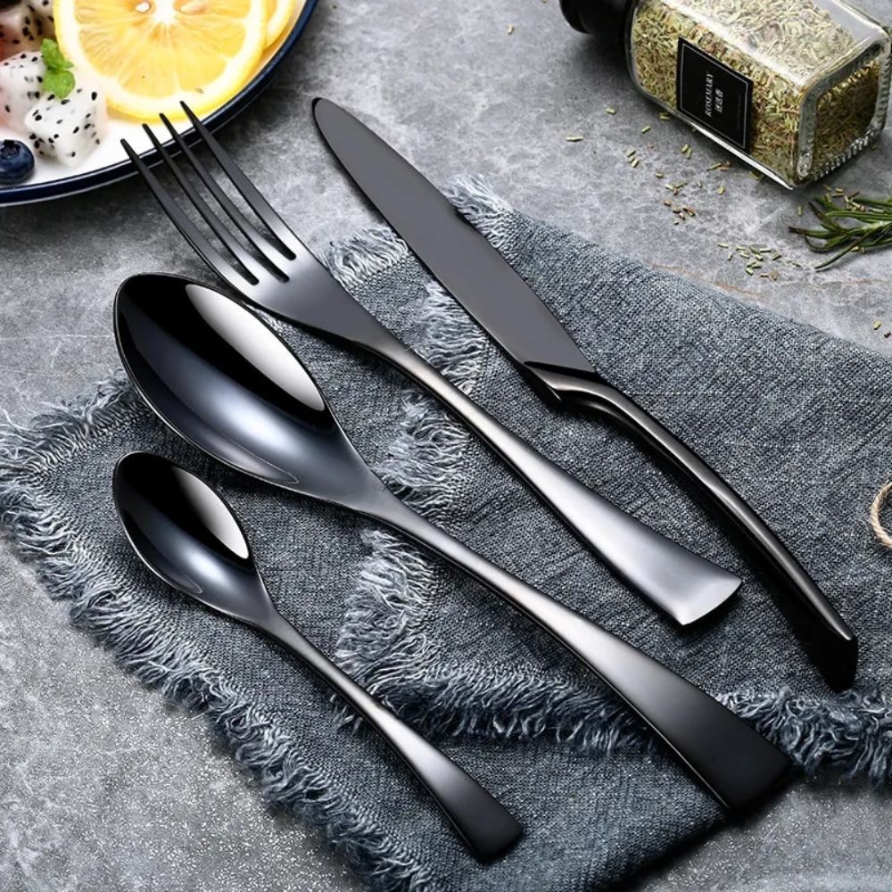 All Black Flatware Set