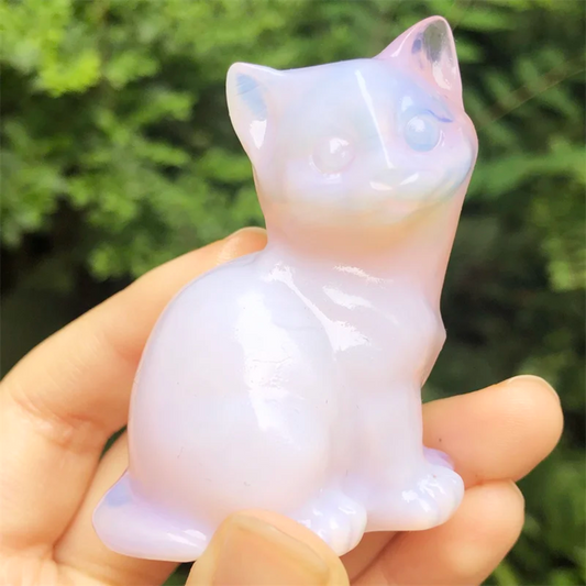 Crystal Kitten Statue