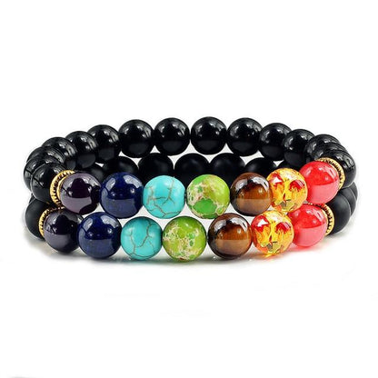 7 CHAKRA Healing Balance Lava Stone Bracelets