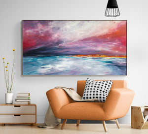 Chasing Solitude Wall Decoration Art Poster Oil Painting Simple Design Wall Art, Unframed.