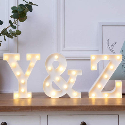 Large Light Up Symbol | Battery Powered And Bright With Every Letter Of The Alphabet | For Wedding, Birthday, Party, Celebration, Christmas Or Home Decoration