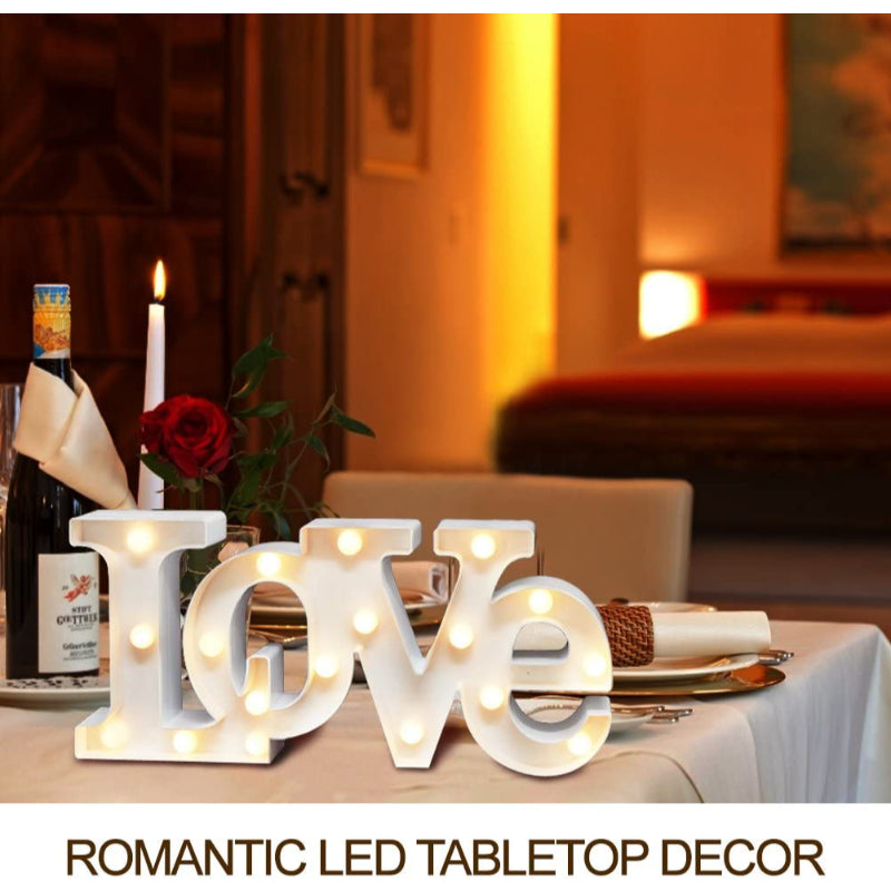 Bright Zeal 16" x 7" Large Love-Bedroom Decor Lights LED Letters (White) - Love Sign for Wall Table - Wedding Decorations Lights for Church - Valentines Day Decorations Lights for Office Home