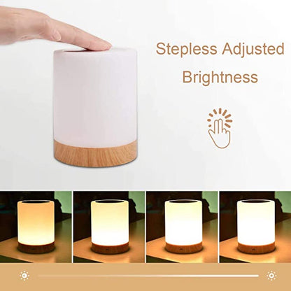 Night Light, Touch Lamp for Bedrooms Living Room Portable Table Bedside Lamps with Rechargeable Internal Battery Dimmable 2800K-3100K Warm White Light & Color Changing RGB