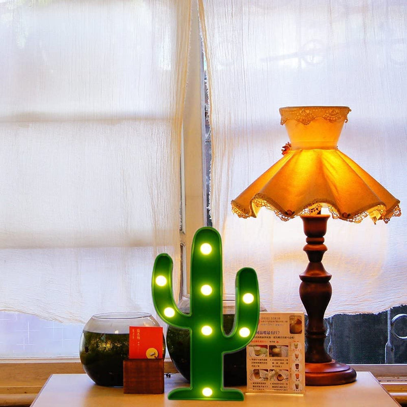 LED Night Light LED Cactus Light Table Lamp Light For Kids' Room Bedroom Gift Party Home Decorations Green