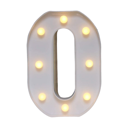 Decorative LED Light Up Number Letters, White Plastic Marquee Number Lights Sign Party Wedding Decor Battery Operated