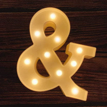 Large Light Up Symbol | Battery Powered And Bright With Every Letter Of The Alphabet | For Wedding, Birthday, Party, Celebration, Christmas Or Home Decoration