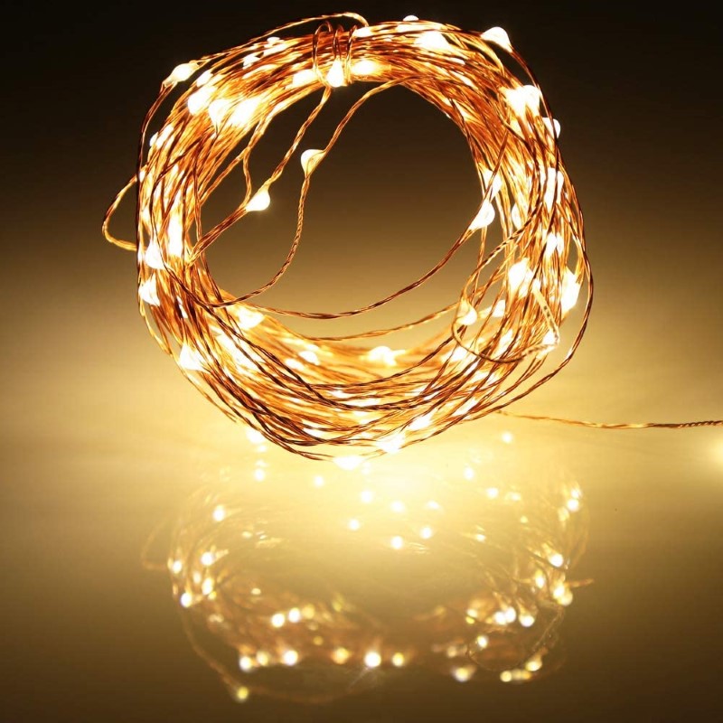 LED Fairy Lights Battery Operated, 1 Pack Mini Battery Powered Copper Wire Starry Fairy Lights for Bedroom, Christmas, Parties, Wedding, Centerpiece, Decoration (5m/16ft)