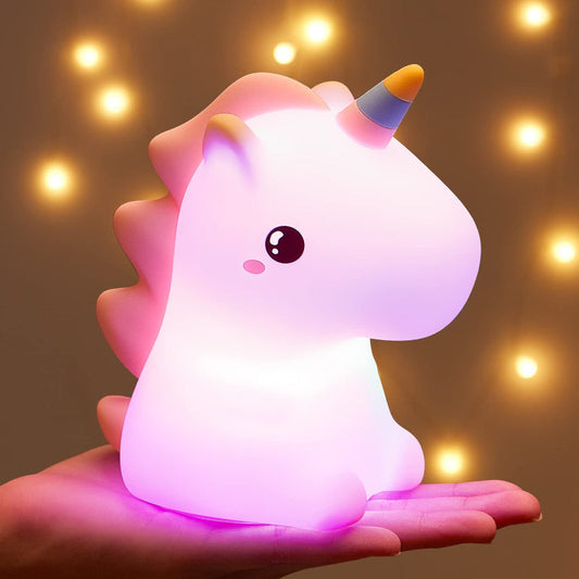 Unicorn Night Light For Kids, 16 Colors Silicone Kids Night Lights For Bedroom, 10 White Noise Sound Machine Baby Night Light, Remote + Timer Cute Night Light Lamp, Rechargeable Unicorn Lamp