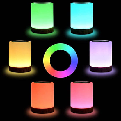 Night Light, Touch Lamp for Bedrooms Living Room Portable Table Bedside Lamps with Rechargeable Internal Battery Dimmable 2800K-3100K Warm White Light & Color Changing RGB