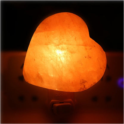 Himalayan Salt Night Light Heart Shaped Wall  Plug in Lamp