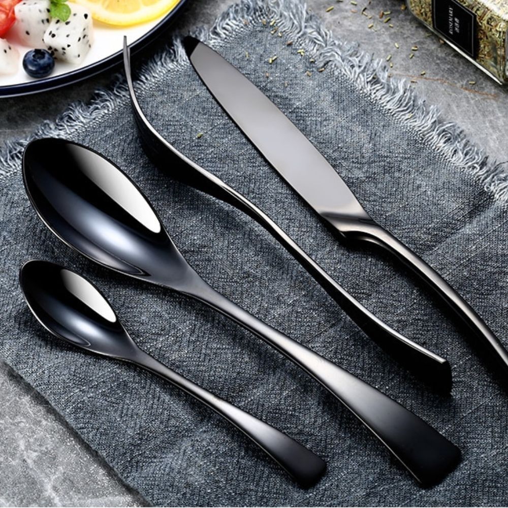 All Black Flatware Set