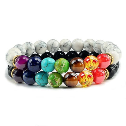 7 CHAKRA Healing Balance Lava Stone Bracelets