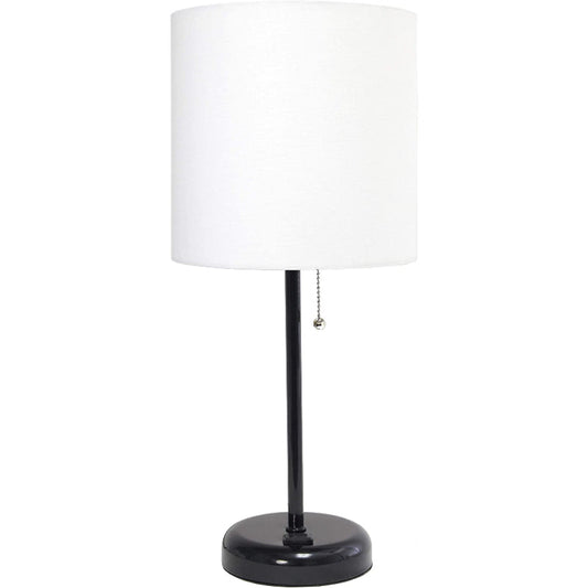 Stick Charging Outlet And Fabric Table Lamp