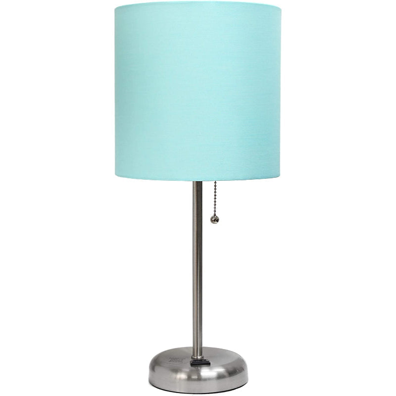 Stick Charging Outlet And Fabric Table Lamp