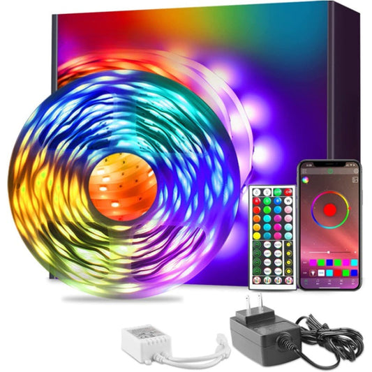 LED Strip Lights RGB Music Sync Color Changing, Bluetooth LED Lights With Smart App Control Remote, LED Lights For Bedroom Room Lighting Flexible Home Decor