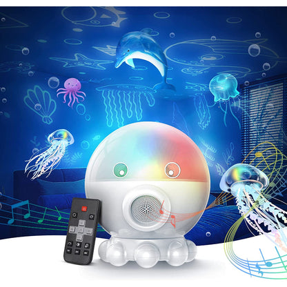 Chiristmas Gift Night Light Projector for Kids, Ocean Light Lamp for 3-8 Year Old Boys, 4 in 1 Star & Moon Projection for 2-10 Year Old Girls, 9 Lullaby Songs, Toddler Toys for Kids, Remote Control