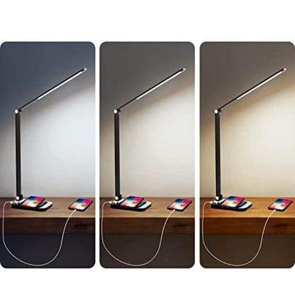 LED Desk Lamp With USB Charging Port,Study LED Large Desk Lamp Reading Lamps For Office